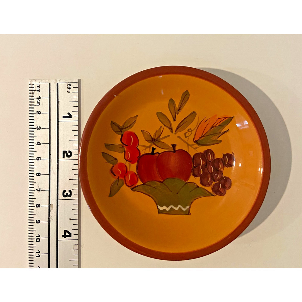 Gold Marketplace Hand Painted Ceramic Fruit Plates, Set of 4, 4.5" Diameter - Picture 4 of 4